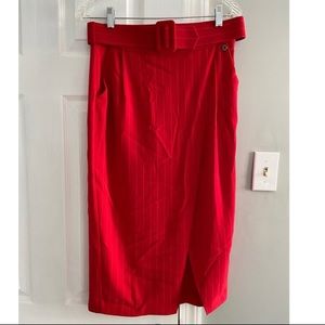 NWT Red Belted Skirt